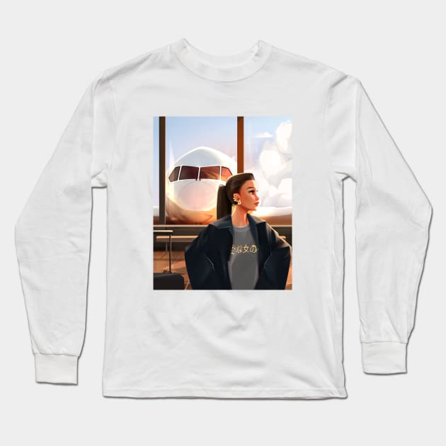 At Airport Long Sleeve T-Shirt by Seda